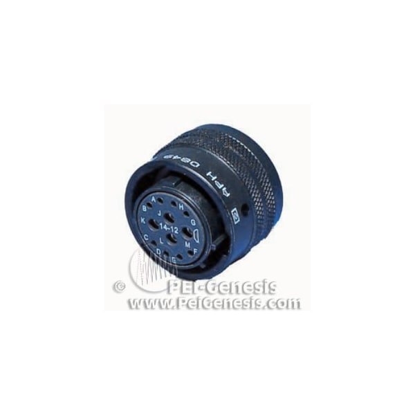 Amphenol Pin & Sleeve Plug, 13/22 A, 600V AC, 12 Pole, Screw Terminals Wire Connection Type PT05A1412S027 - main